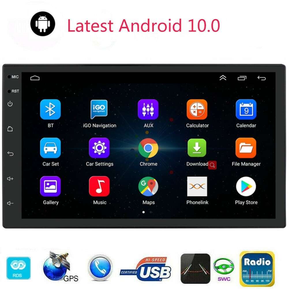 7'' Double 2 DIN Android 10 Car Stereo FM Radio WiFi GPS Navigation HeadUnit DAB