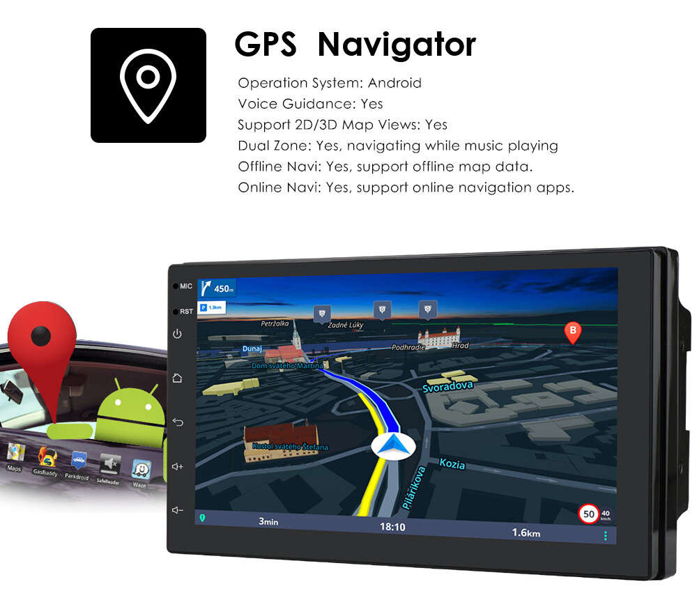 7'' Double 2 DIN Android 10 Car Stereo FM Radio WiFi GPS Navigation HeadUnit DAB