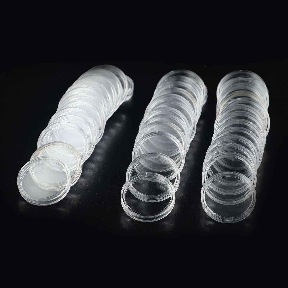Coin Holder Accessories Transparent 100pcs 26mm Clear Plastic Storage Boxes Case