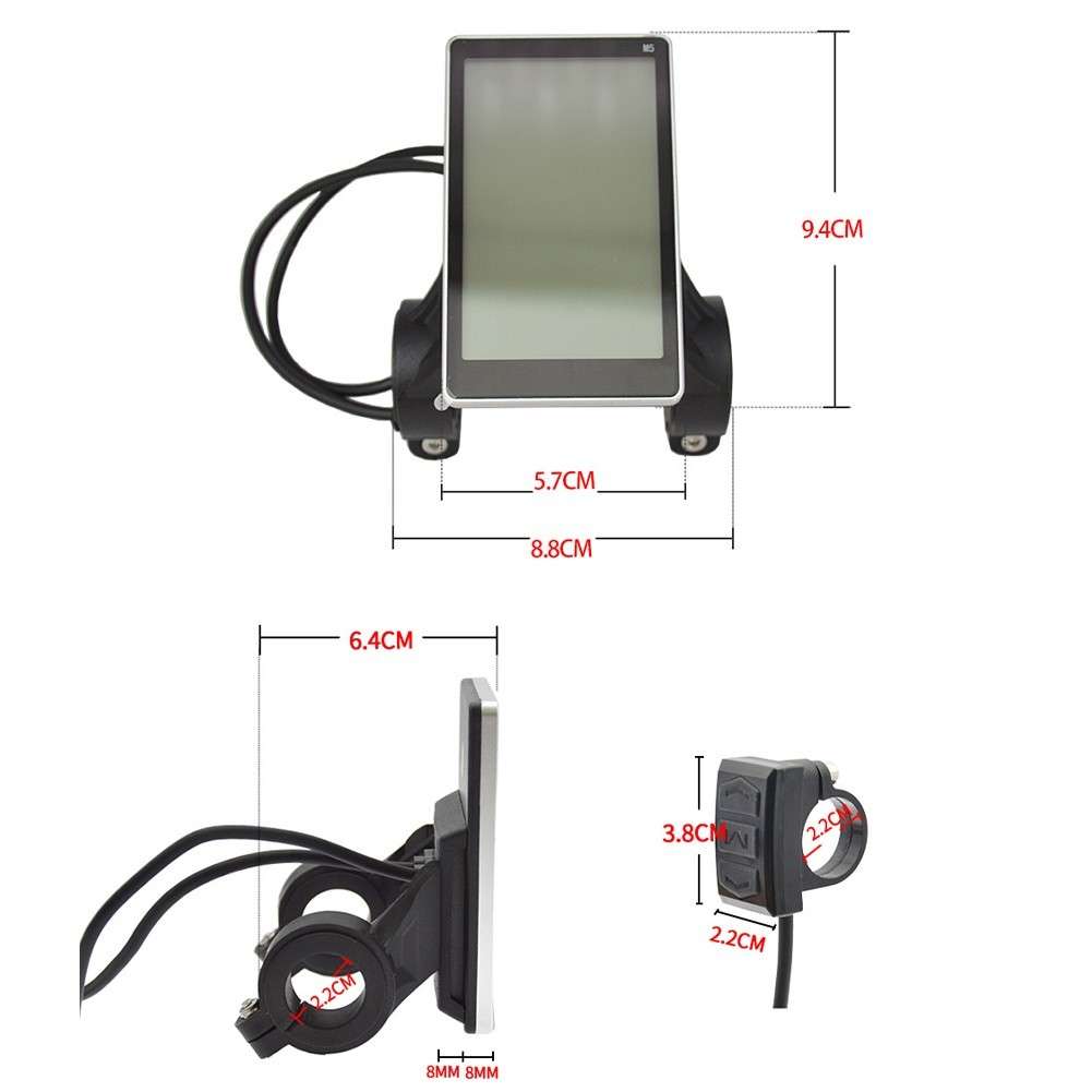 Electric Bike Display Instrument Control Panel Scooter M5 LED Display 24V 36/48V