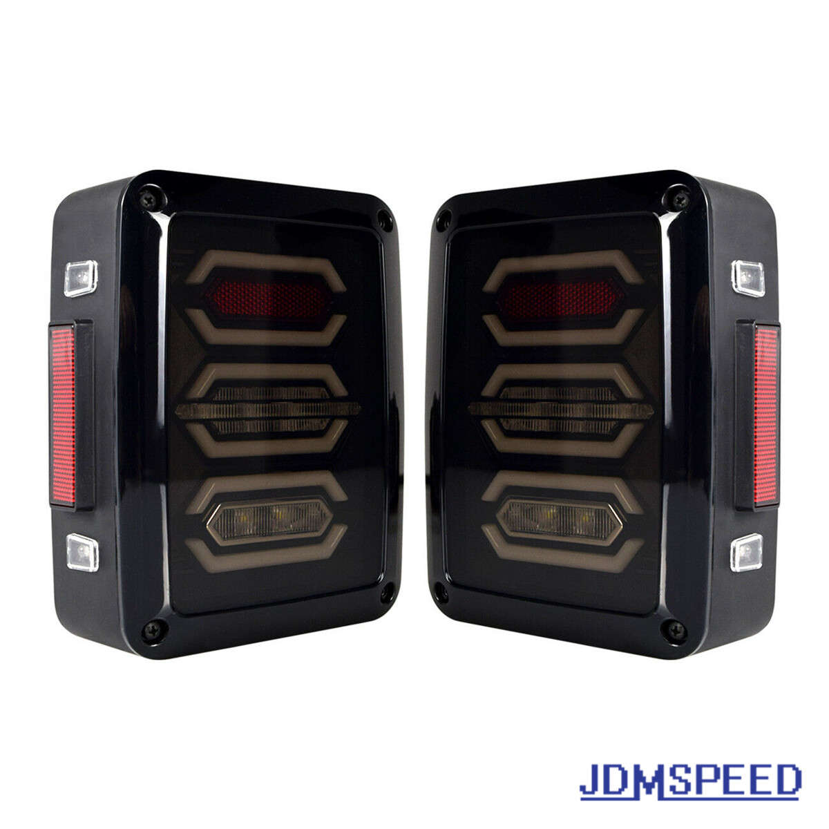 For Jeep Wrangler JKU JK Smoked Avenger 07-18 LED Tail Light W/Turn Signal Lamp