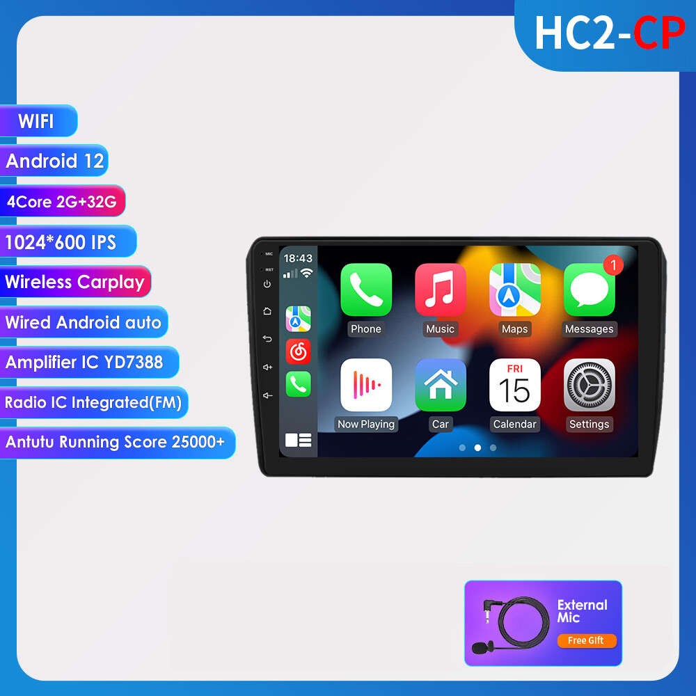 Wireless CarPlay Android Radio for Audi A3 S3 Quattro 2003-2012 Car Stereo 2+32G