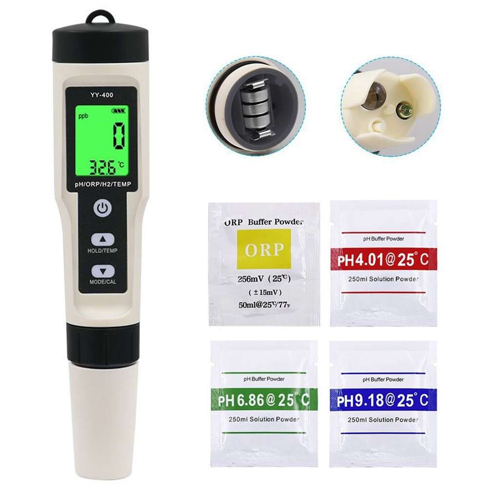 Portable 4 In 1 Hydrogen-Rich Test Pen PH/ORP/TEMP Water Quality Meter Tester RA