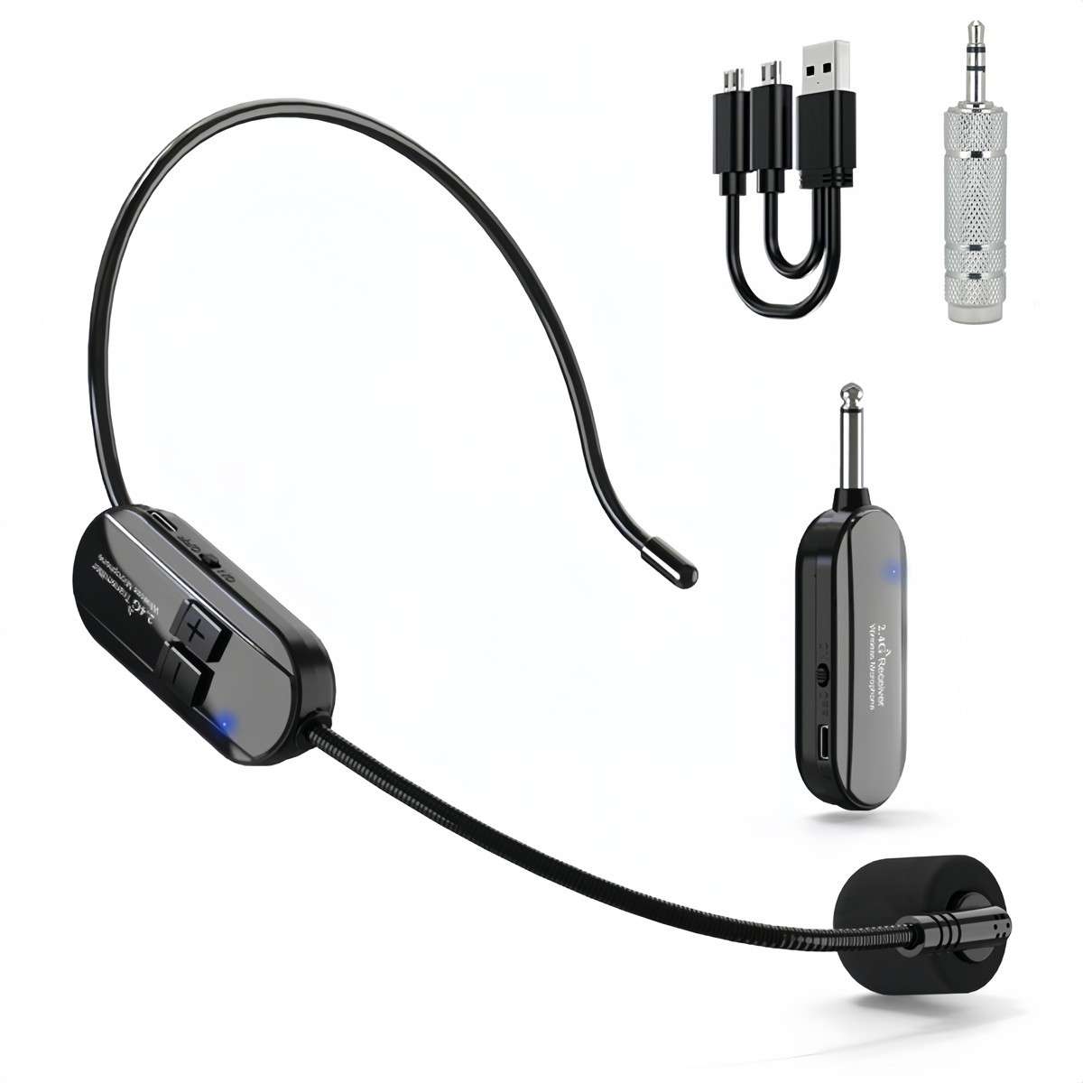 2.4G Wireless Microphone Headset 160FT Range Mic System For Teach Outdoor-Speech