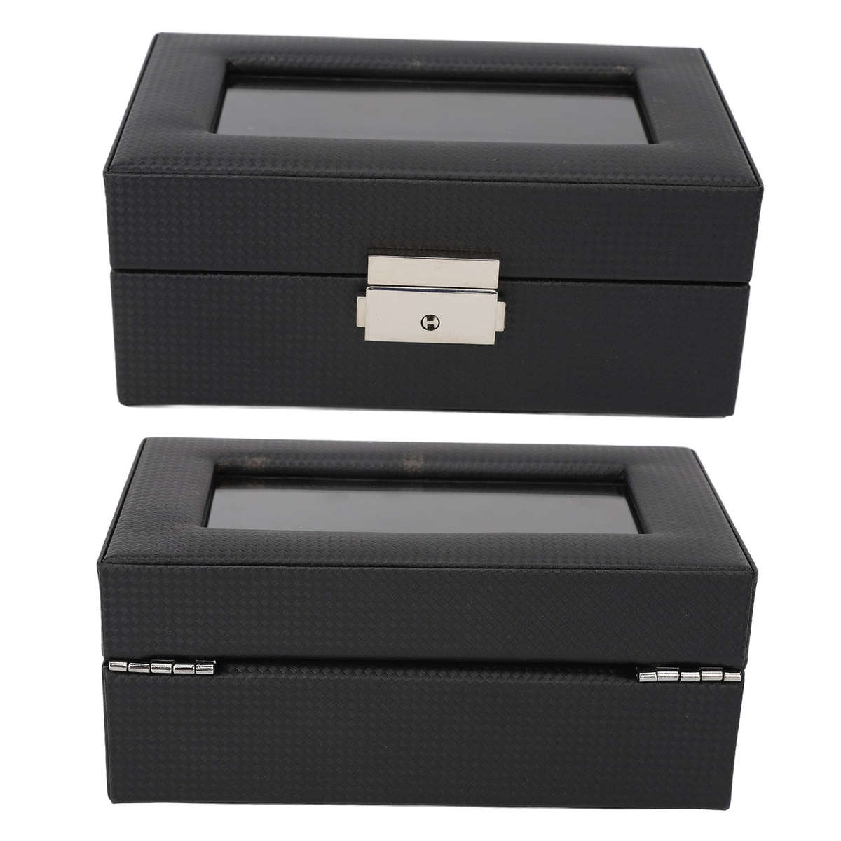 3 Slot Watch Box Lockable Small PU Leather Watch Jewelry Storage Case With C CHW
