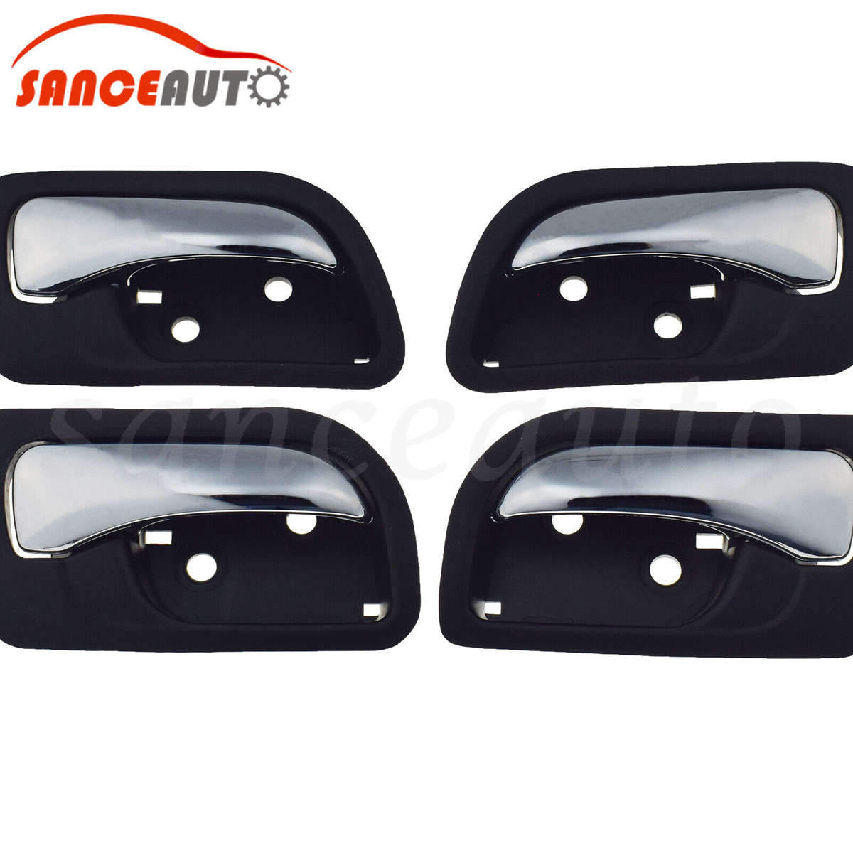 Front Rear Left Right 4PCS Inside Door Handle Chrome For Honda Accord 2003-2007