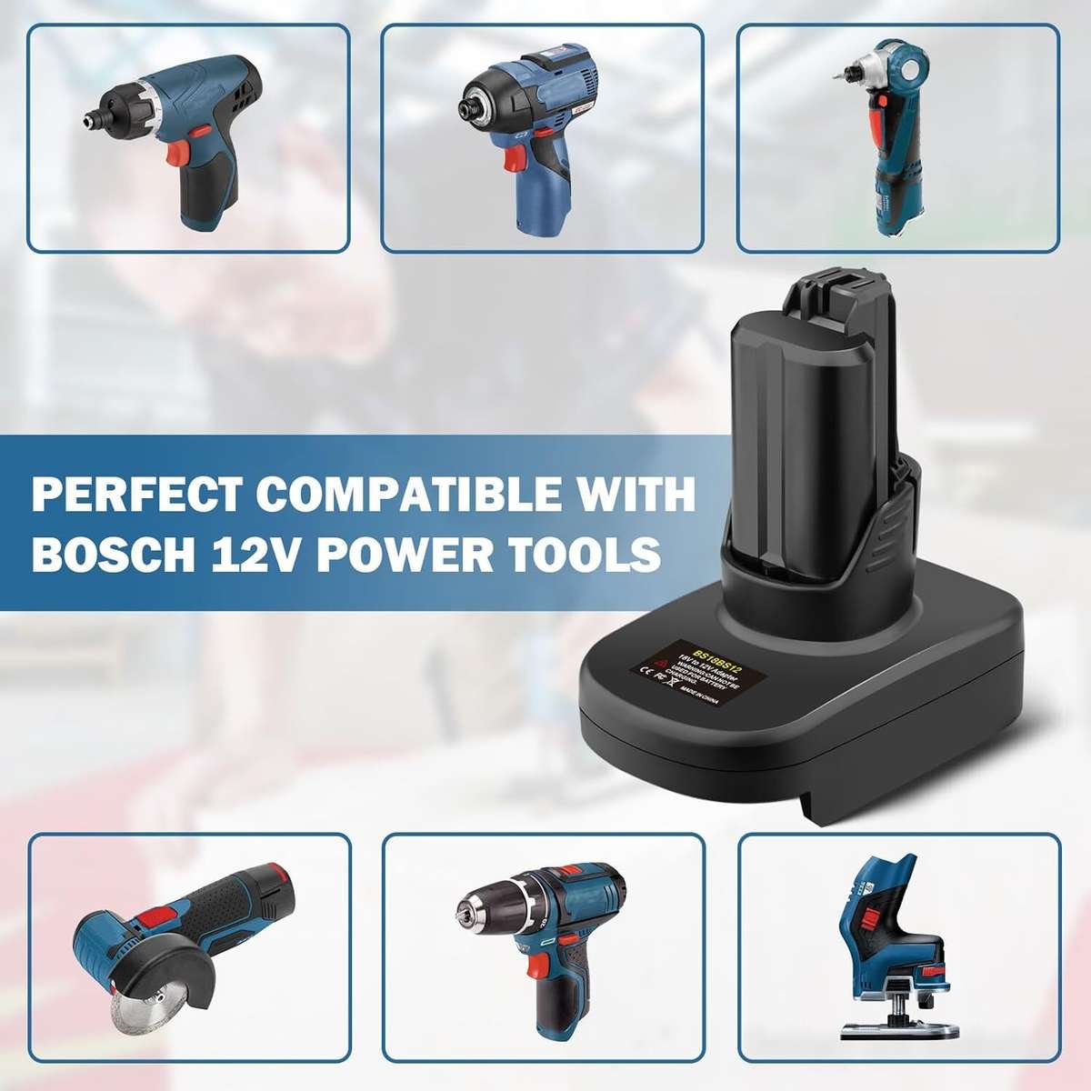 Battery Adapter for Bosch 18V Li-ion Converter to for Bosch 12V 10.8V Power Tool