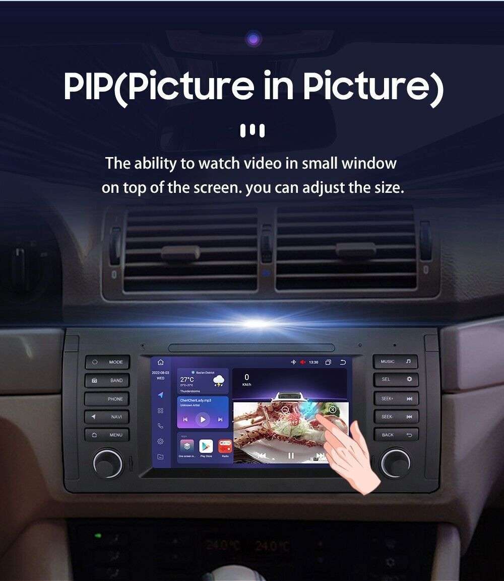 For BMW 5 Series E39 528i 530i CarPlay Android 12 7" Car GPS Stereo CarPlay DSP
