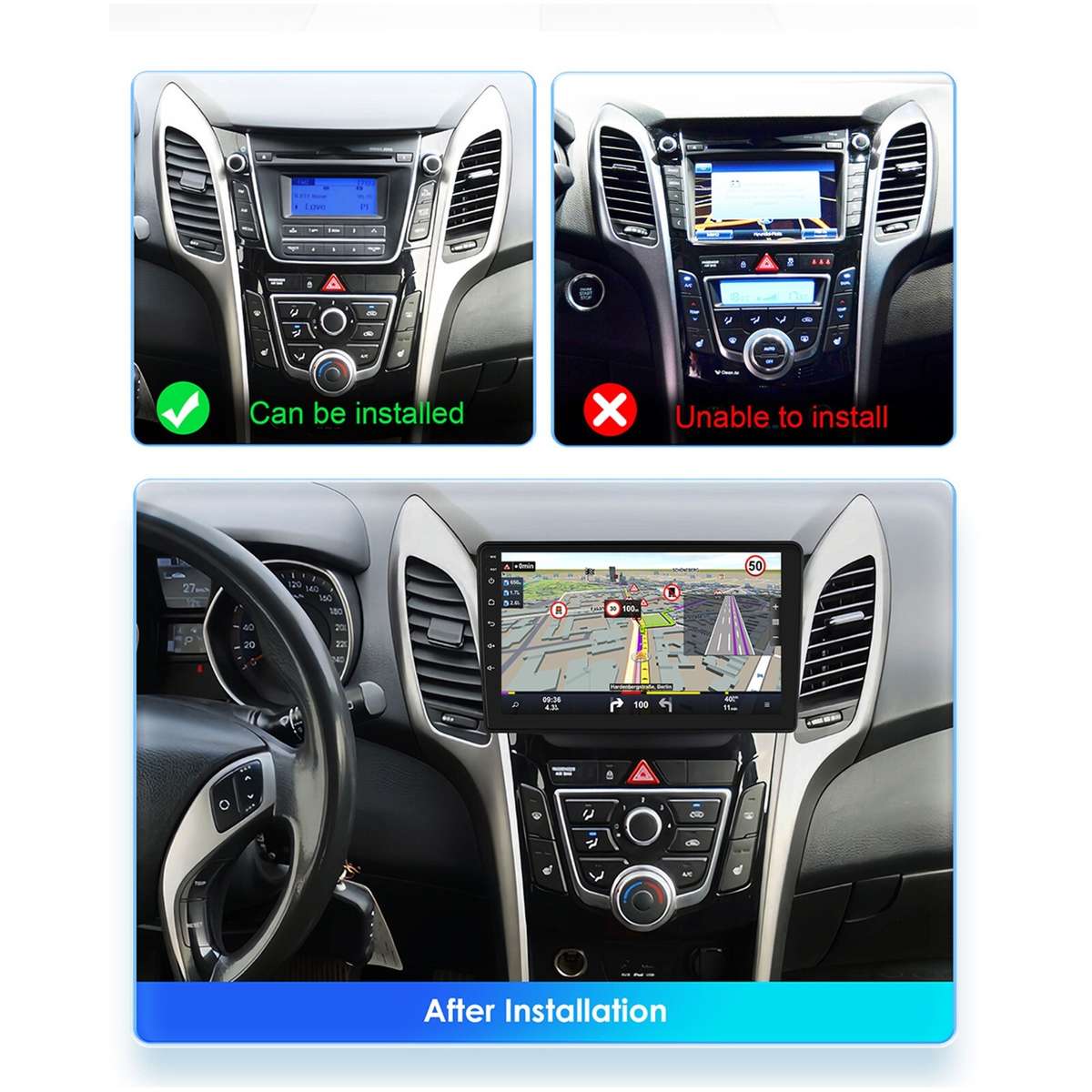 Android 13 Car Radio Multimedia GPS Carplay for Hyundai i30 Elantra GT 2011-2017