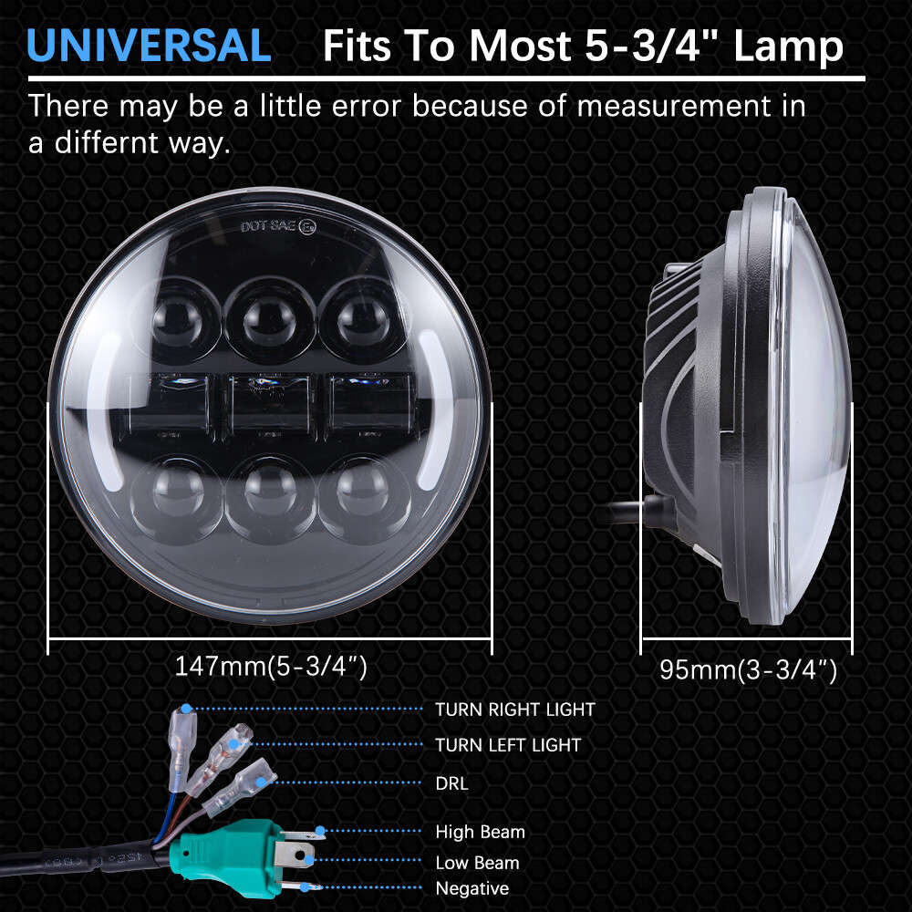 For Yamaha Virago 250 750 535 1100 Vmax 1200 5.75" LED Headlight Projector Hi/Lo