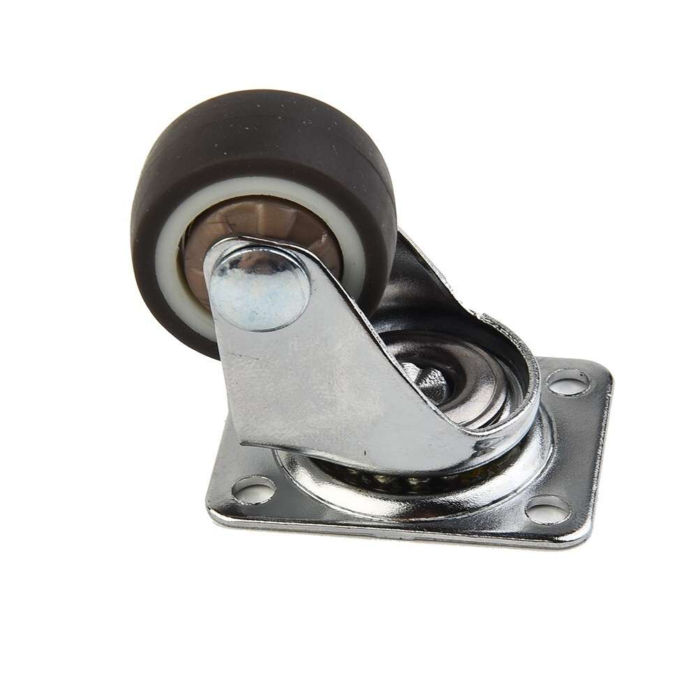 4PCS Mini Small Casters Diameter 1inch/25mm TPE Rubber Super Mute Wheels