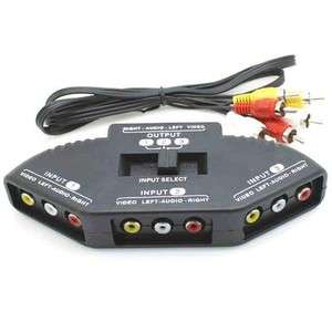 3 IN 1 Audio Video AV Selector Switch Box AV Multi Input Output Console INCLUDES RCA CABLE
