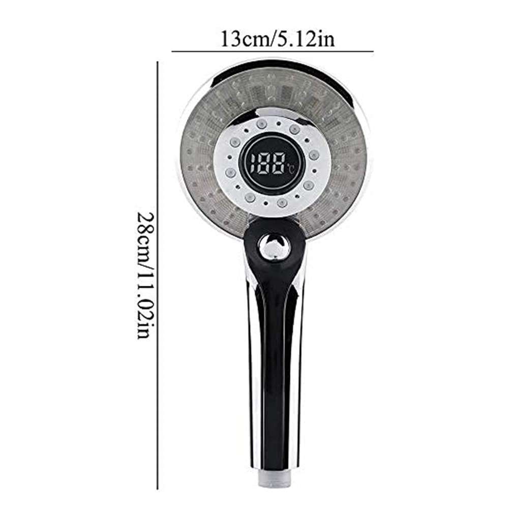 Adjustable Temperature LED Showerhead With Color Indicators For Optimal Comfort