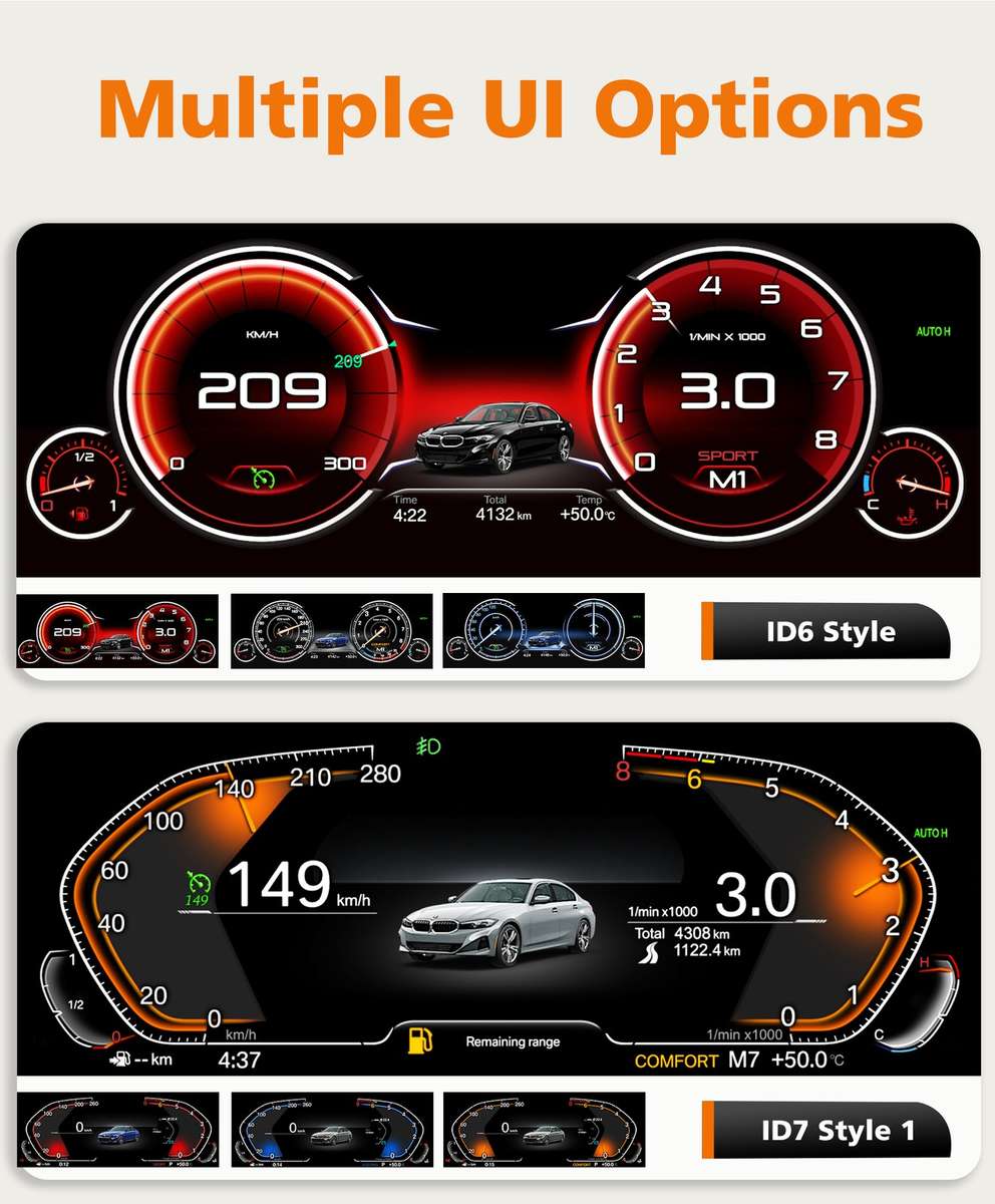 10.25" Digital Speedometer Cluster Instrument For BMW 5 Series E39 X5 E53 530i