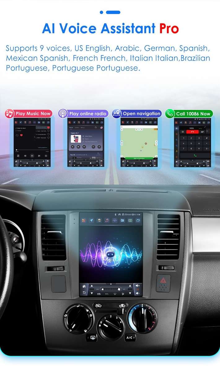 9.7'' 8-Core Android 13 Car Radio For Nissan Tiida 2005-2013 GPS Stereo WiFi RDS