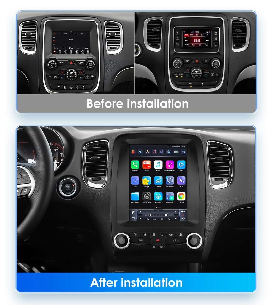 9.7" Android 13 Carplay GPS Stereo Radio Player 32GB For Dodge Durango 2014-2020