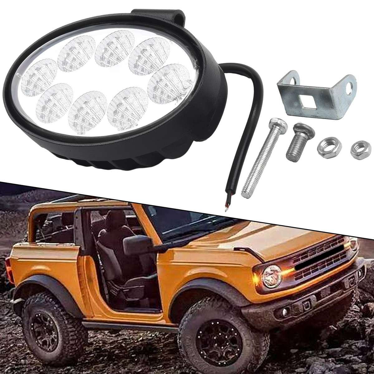 Oval LED Fog Light Work Lamp Tractor Beam 12V 24V Waterproof Practical