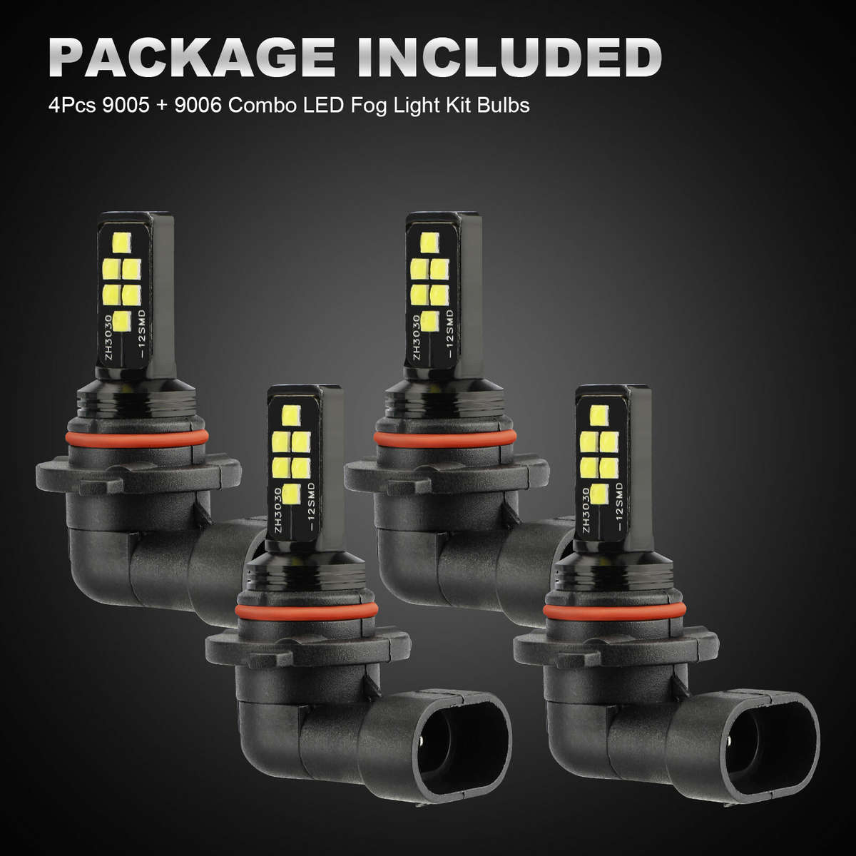 4x 9005 9006 LED Combo Headlight Bulbs High Low Beam Kit Xenon 6000K Super White
