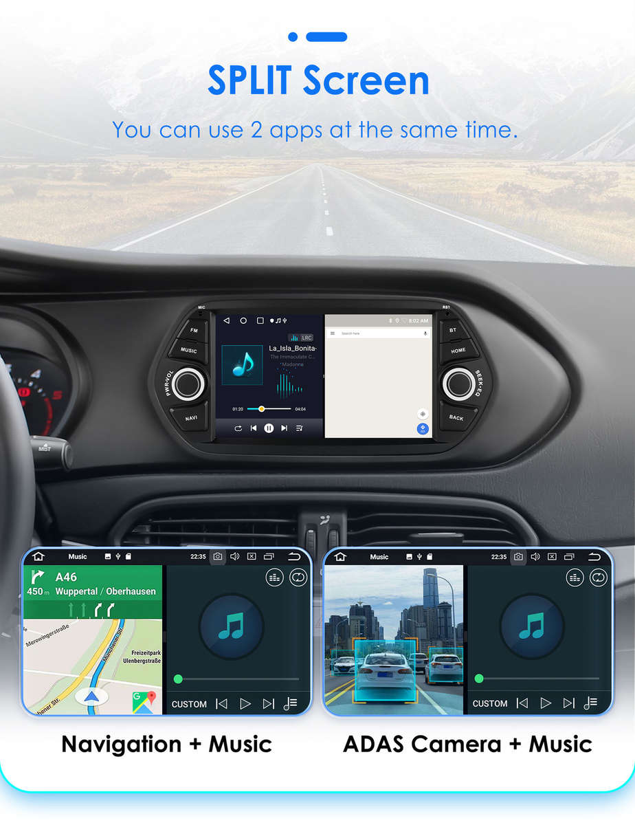 2+32GB Android 12 Apple CarPlay Car Stereo GPS Head Unit For Fiat Tipo 2015-2017