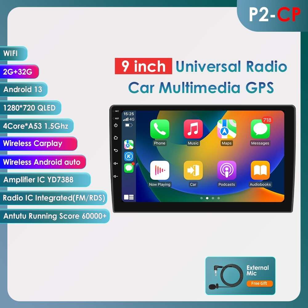 9inch Android 13 Double Din Car Stereo Radio Carplay GPS Navi WIFI Touch Screen