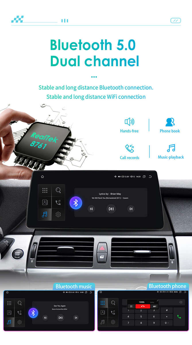 10.33" Android 12 Car GPS Radio Stereo Navi AM For BMW X5 X6 E70 E71 CCC 2007-10