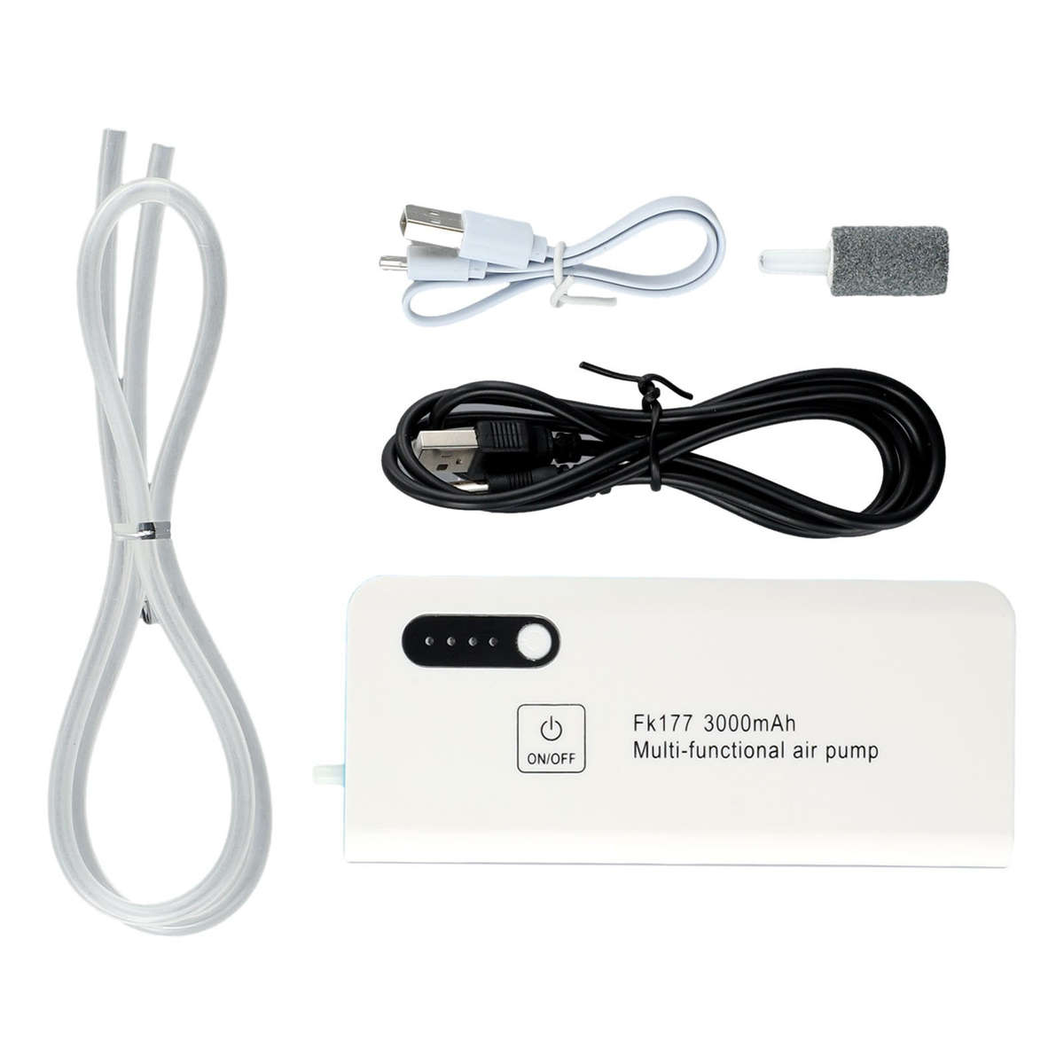 Oxygenated Aerator For Live Bait Bucket With Adjustable Clip And USB Port