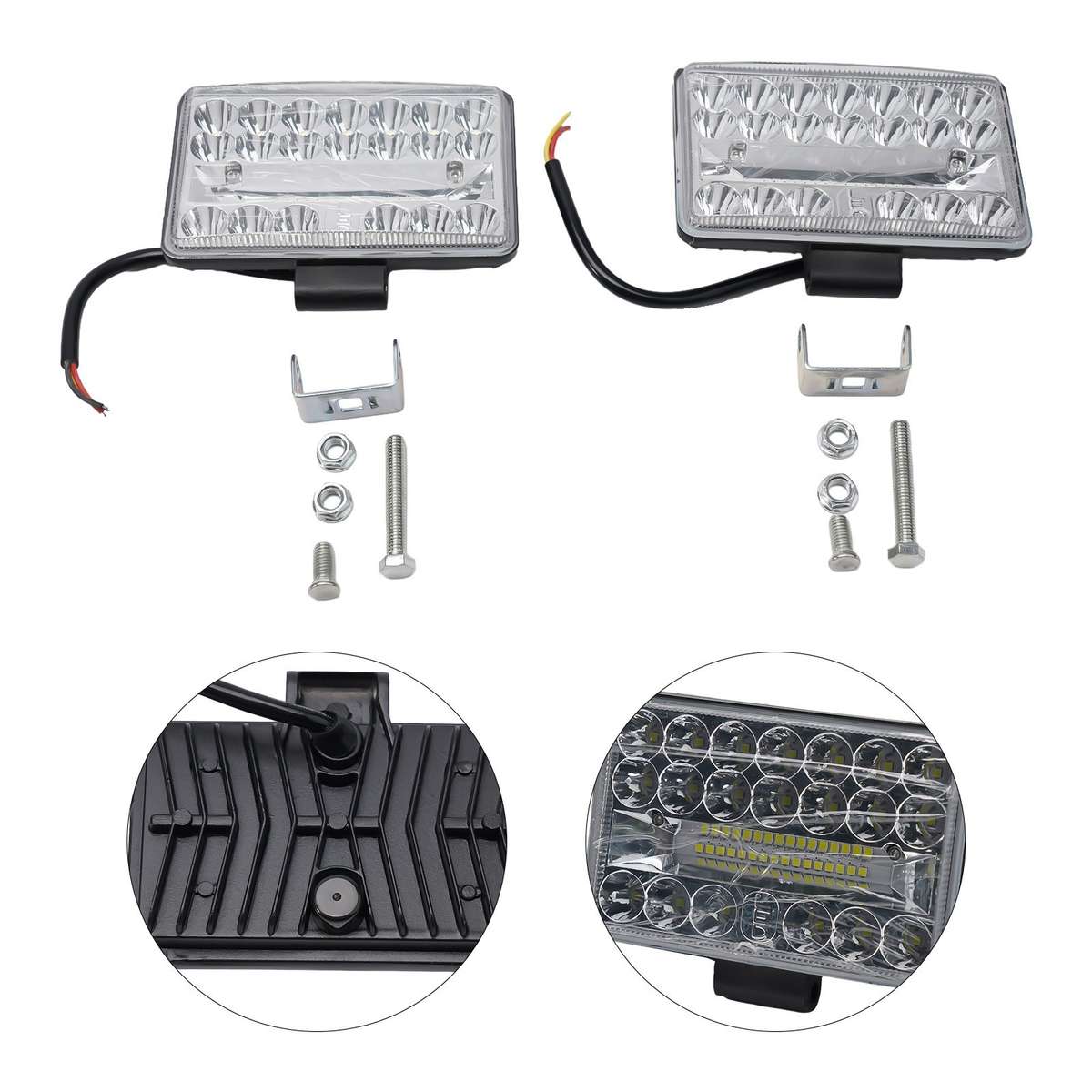 2Pcs 60W 3X5\\" Inch Chrome Rectangular LED Headlights Replacement/Hi