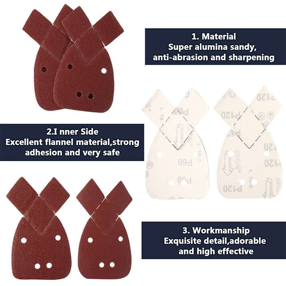 50pcs Sandpaper Sanding Sheets For Black Decker Palm High Quality