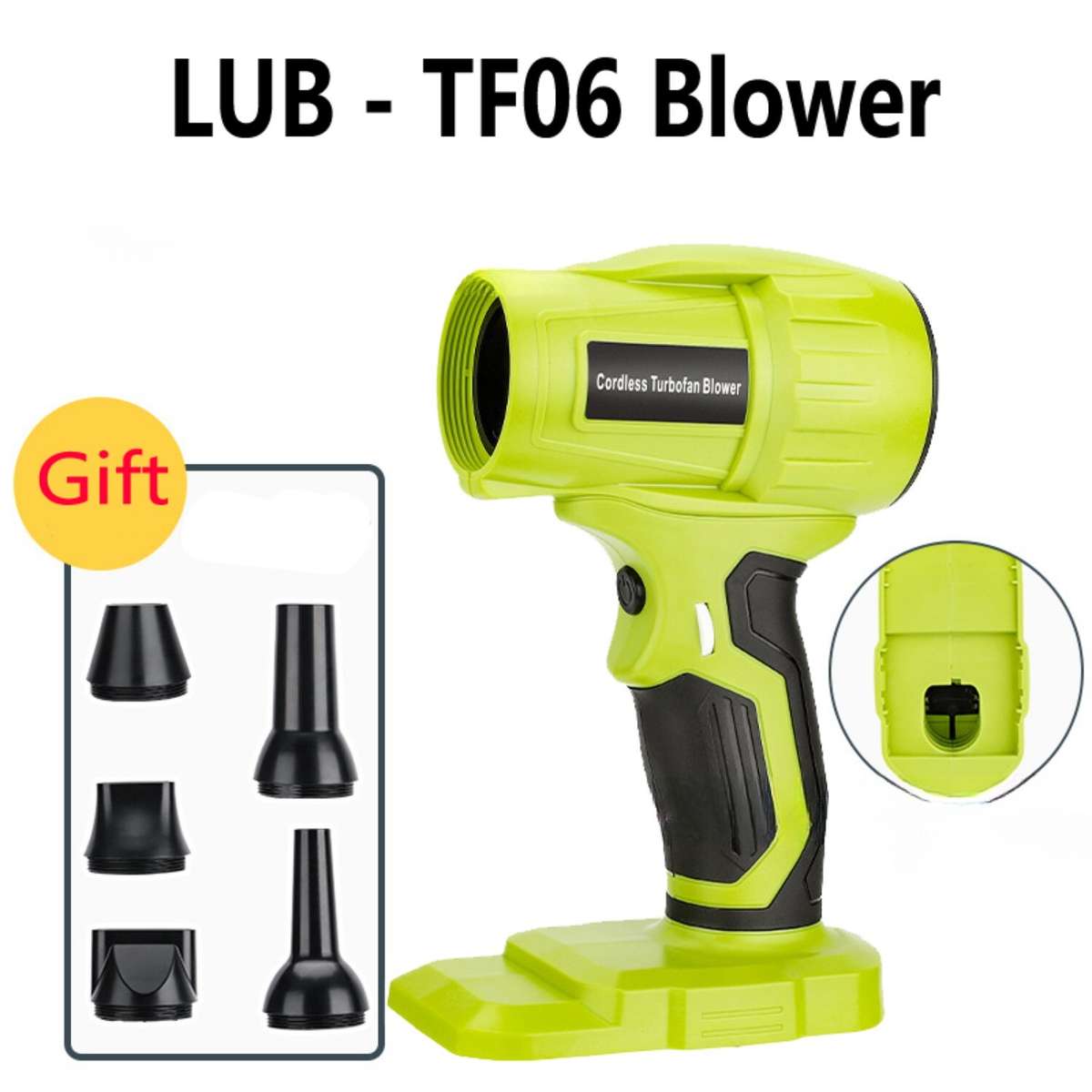350W Cordless Handheld Leaf Blower For Ryobi 18V Violent Blower Mini Jet Fan