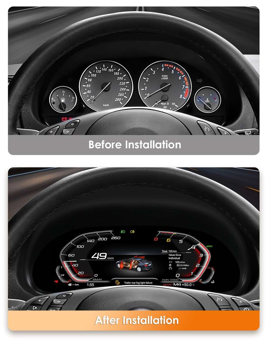 10.25" Digital Dashboard Cluster Instrument Fr BMW 5 Series E39 X5 E53 1996-2006