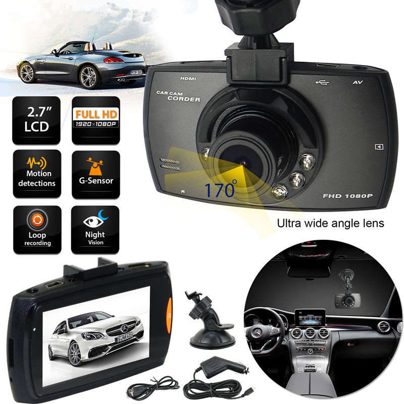 HD 2.7" LCD 1080P Car DVR Vehicle Camera Video Recorder Dash Cam Night Vision
