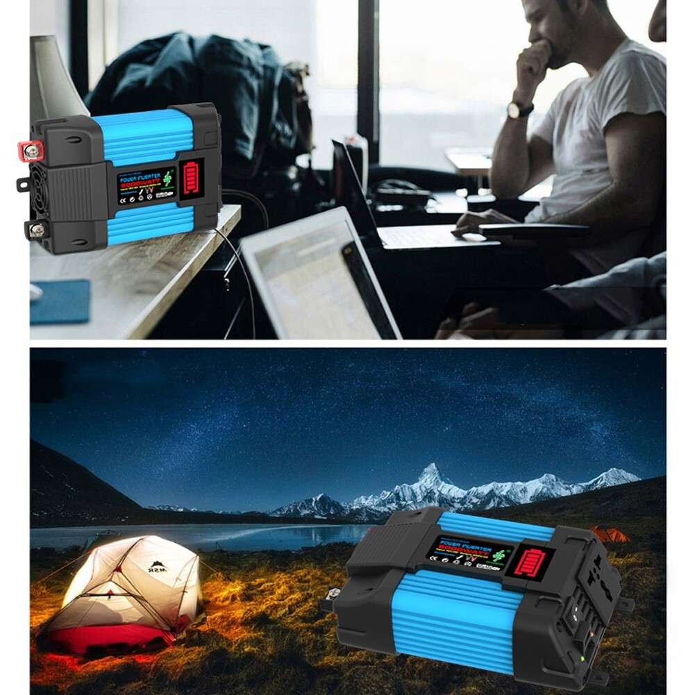 4000W Car Power Inverter DC12V To AC220V Pure Sine/Wave 2USB LCD Display