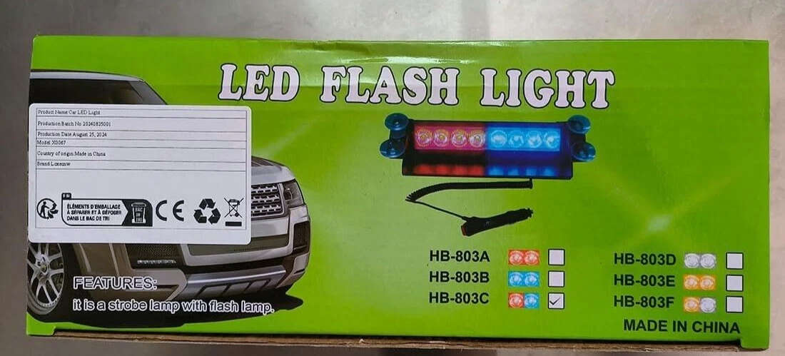 Dash Mount Emergency Strobe Light - Dash Strobe Light Flashing Light *8LED