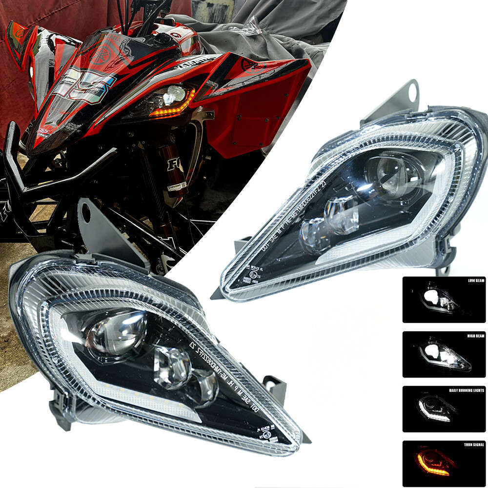 LED Headlights Set Head Lamps For 2006-2025 YAMAHA YFZ 450 RAPTOR 350 700 700R