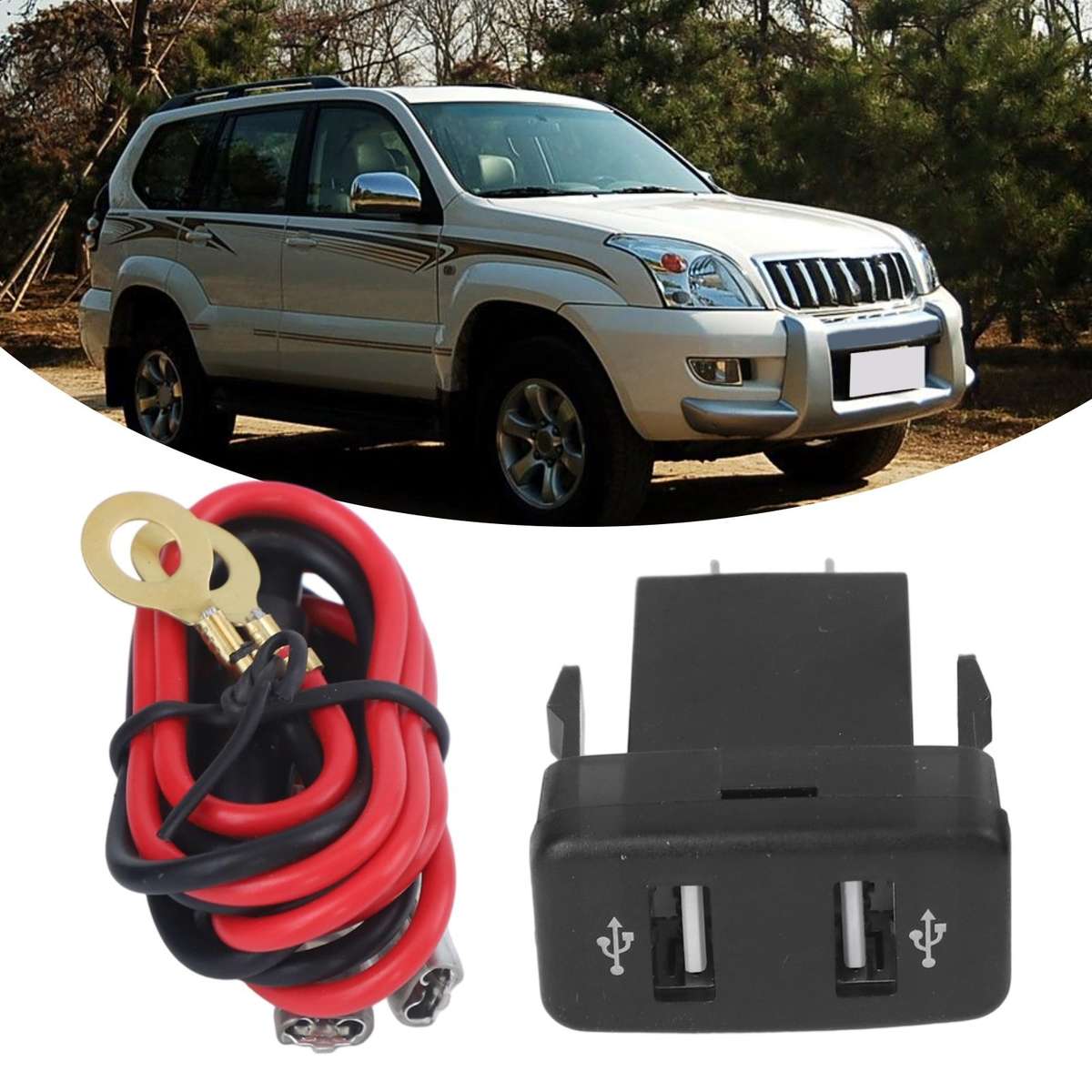 Car Dual USB Phones Charger Parts For Toyota FJ-Cruiser 2007-2014 Accessories