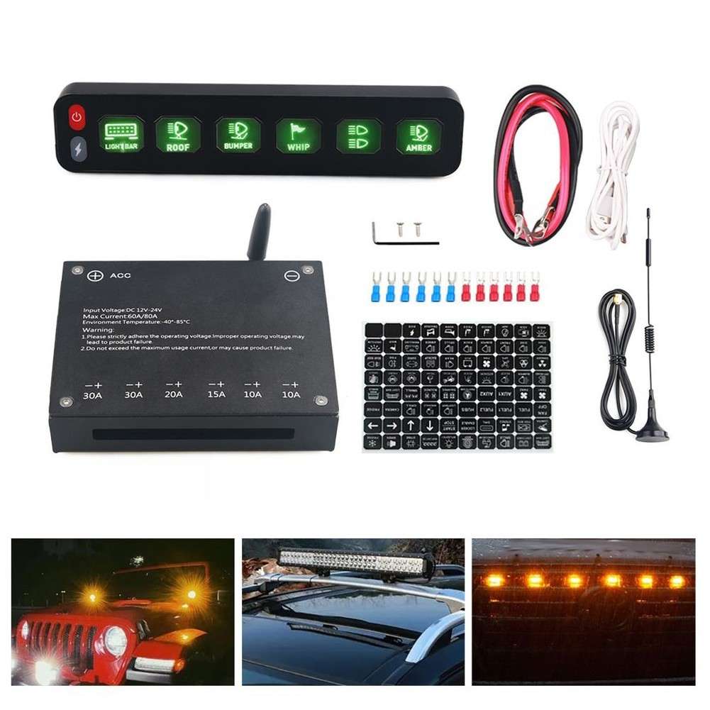 6-way Control Panel Wireless Touch Multi-function Electronic Relay RGB Flashing