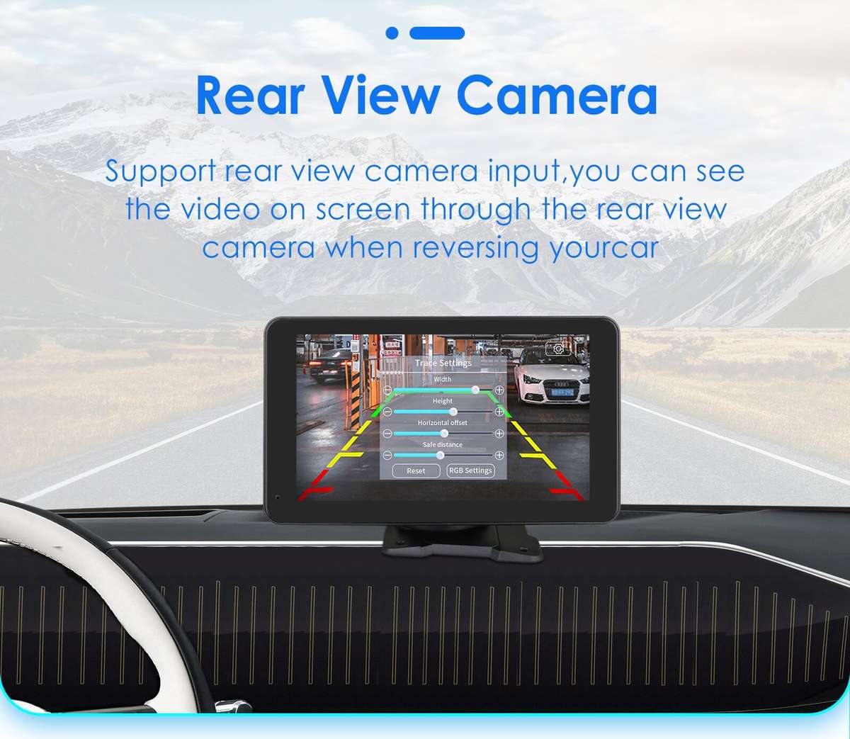 7" Adjustable Screen Android Auto Carplay Car Stereo GPS Multimedia Player AUX