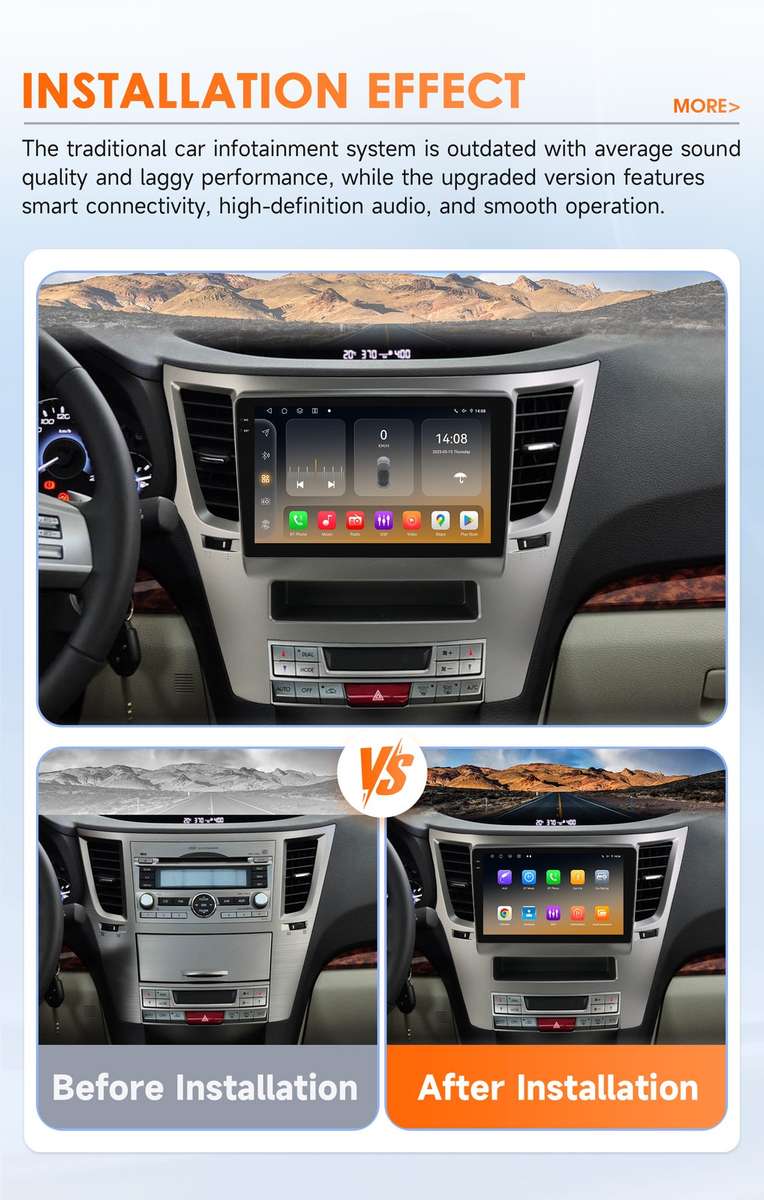 8+128GB Android CarPlay GPS Radio For Subaru Legacy Outback 2010-2014 Stereo DSP