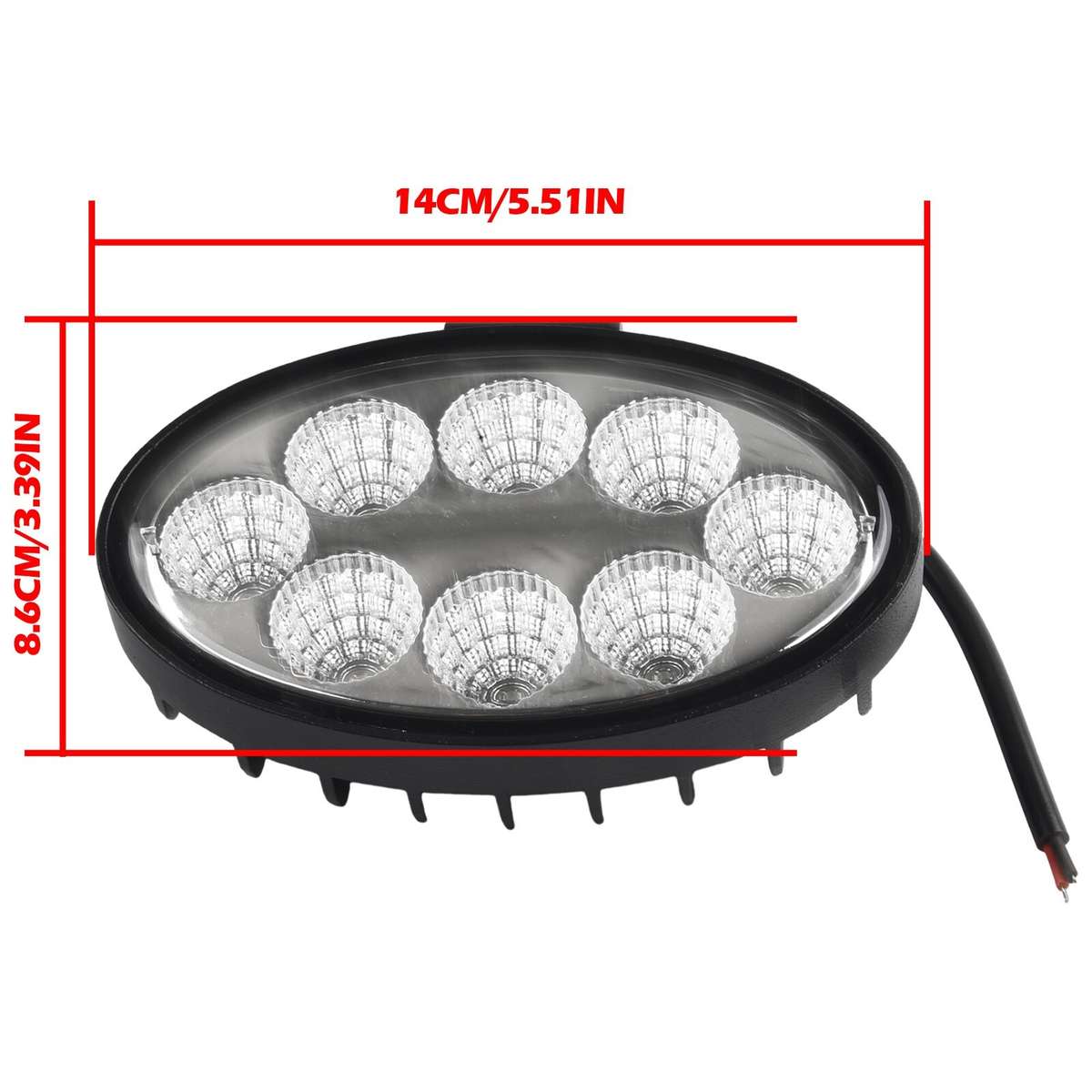 Oval LED Fog Light Work Lamp Tractor Beam 12V 24V Waterproof Practical