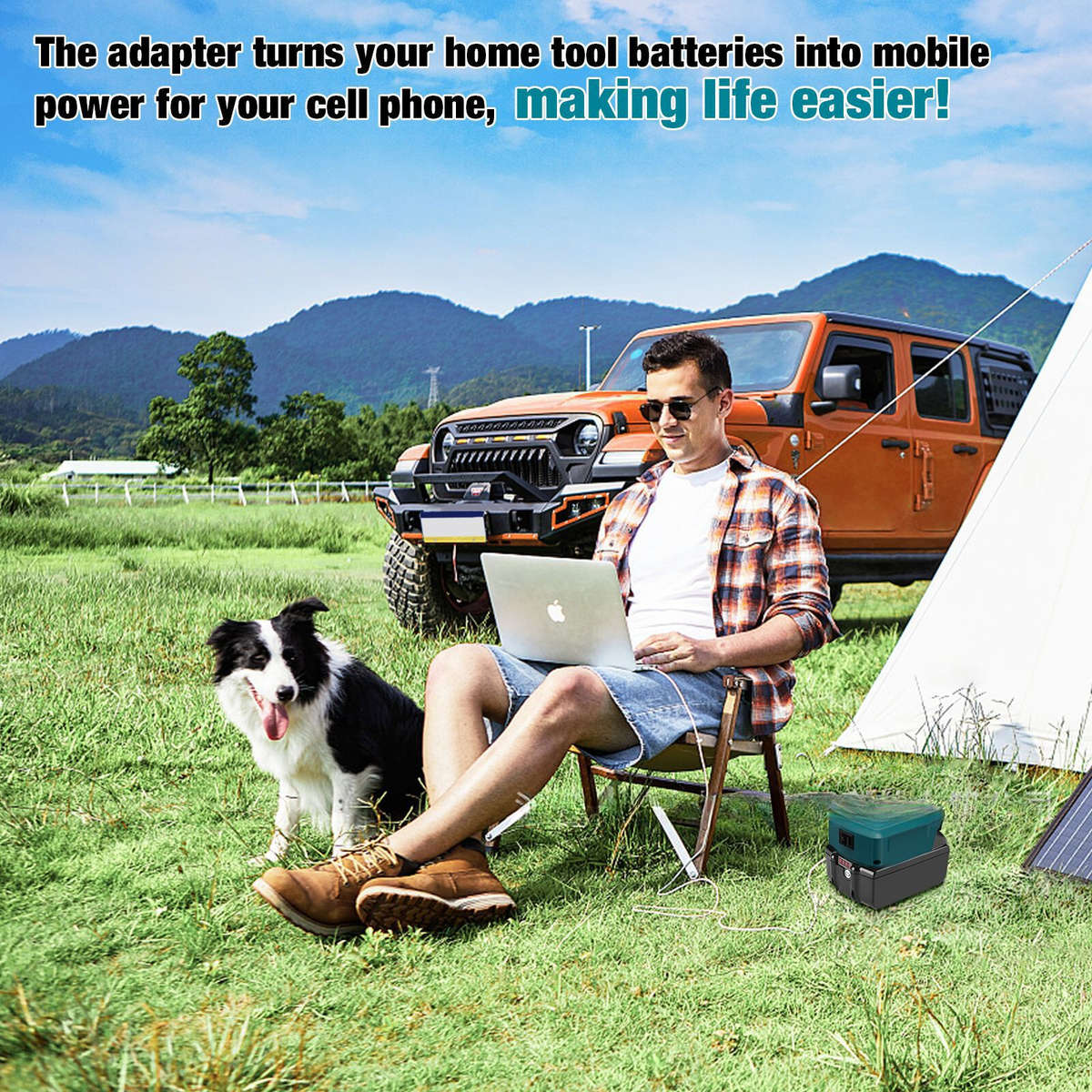Wireless Charger Adapter for Dewalt 20v Battery 15W for Phone with Type C USB