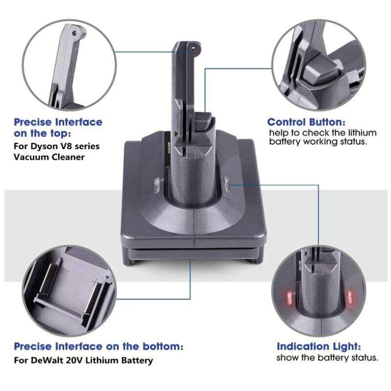 V8 Battery Adapter for Dewalt 20V Li-ion Battery Convert to For Dyson V8 Series