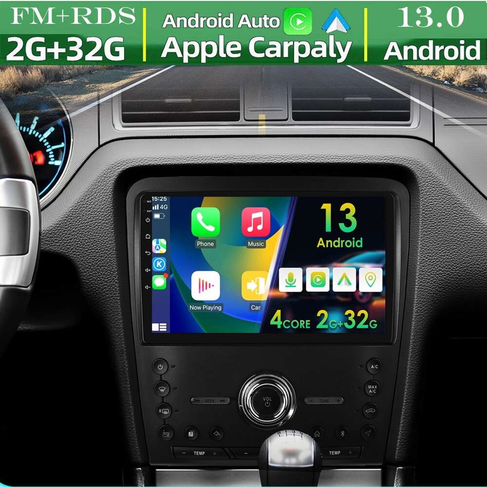 Android 13 Carplay Radio For Ford Mustang 2010-2014 GPS Navi Stereo WiFi BT RDS