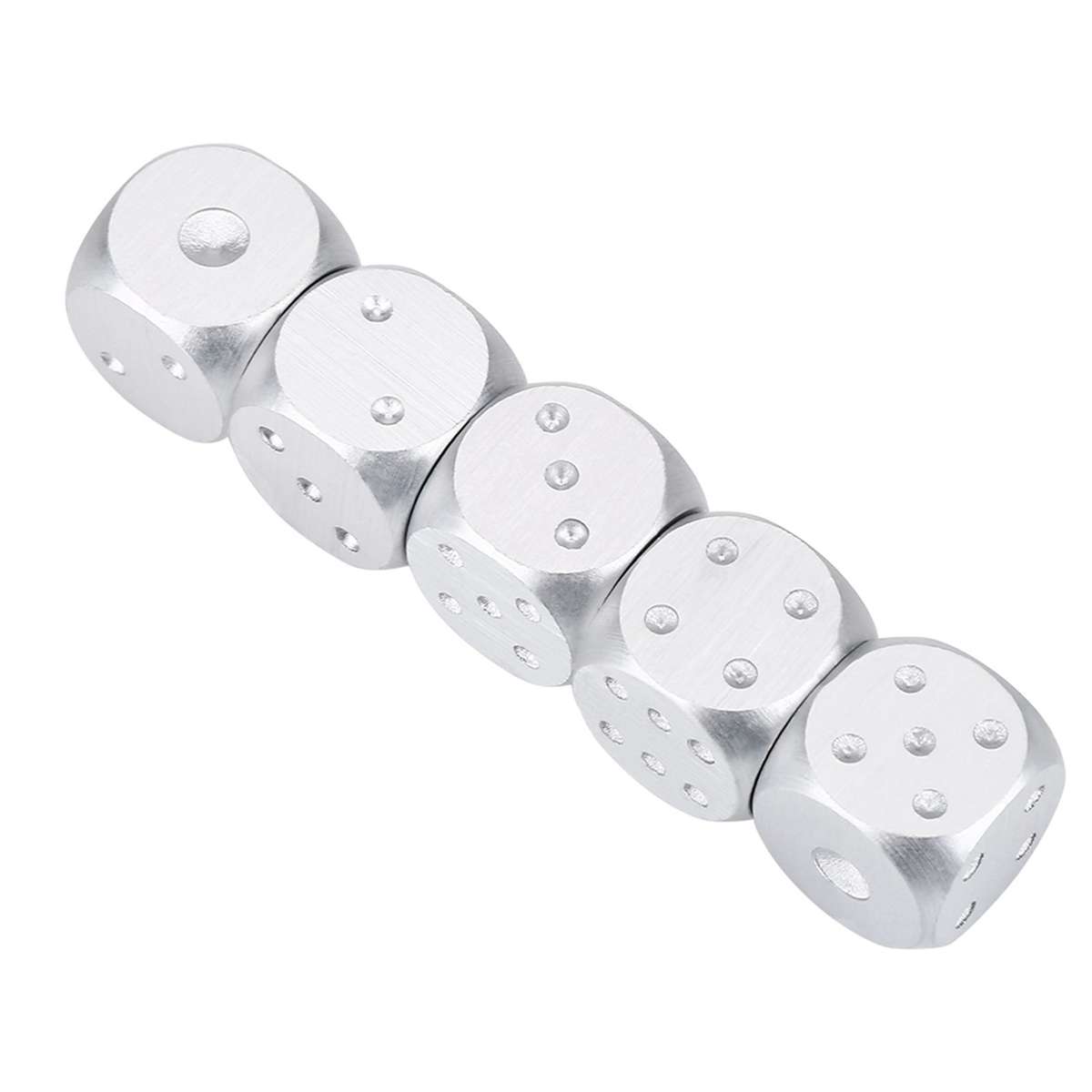 SILVER 5X Aluminium Alloy Table Game Poker Games DND Dices Set Storage Box CW