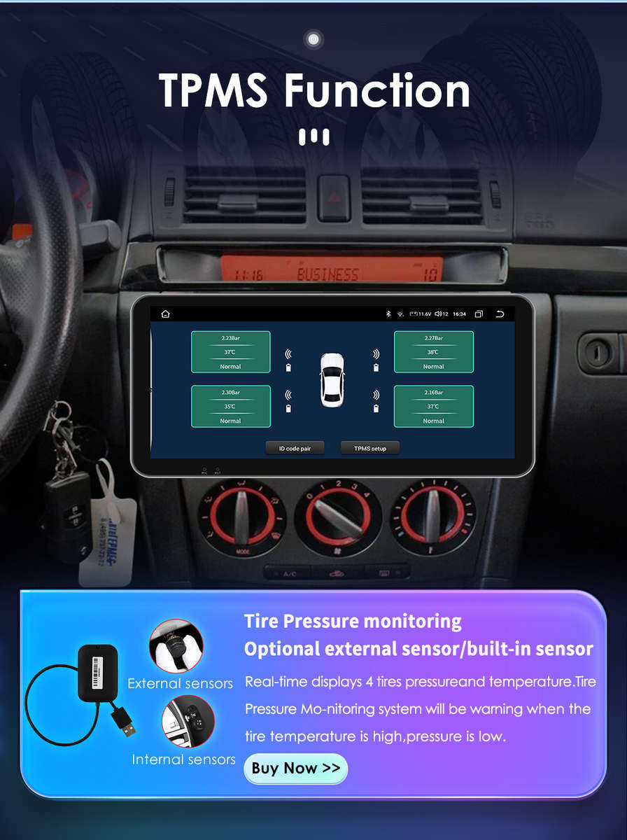 10.33" Android 12 8Core CarPlay Car Stereo Radio 6+64GB for Mazda 3 2004-2009 AI