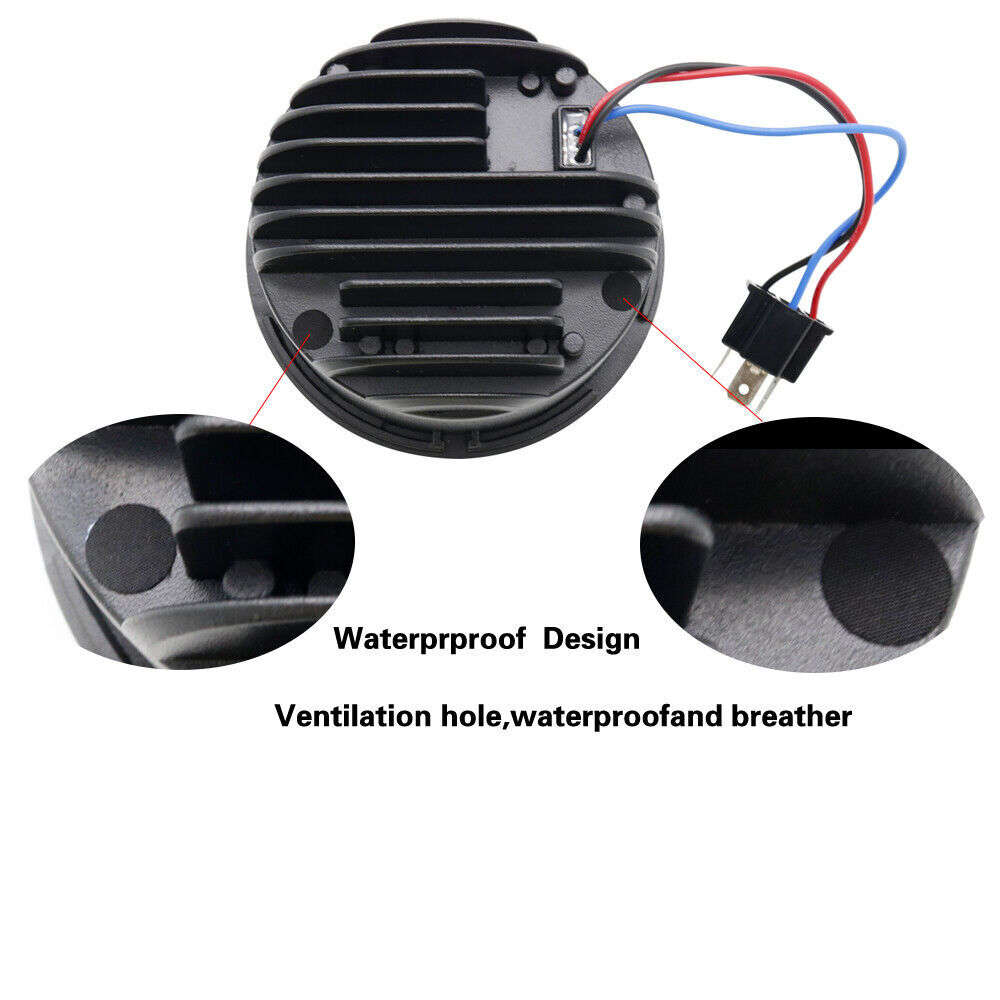 4.65" LED Dual Headlights DRL Hi/Low Beam For Harley Dyna Fat Bob FXDF 2008-2017