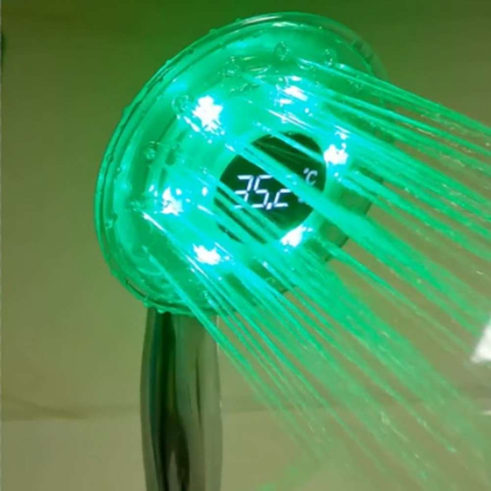 Adjustable Temperature LED Showerhead With Color Indicators For Optimal Comfort