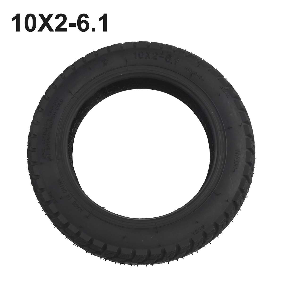 10 Inch 10x2-6.1 Tubeless Tyre Thickened Off-Road Tire Electric Scooter Refit
