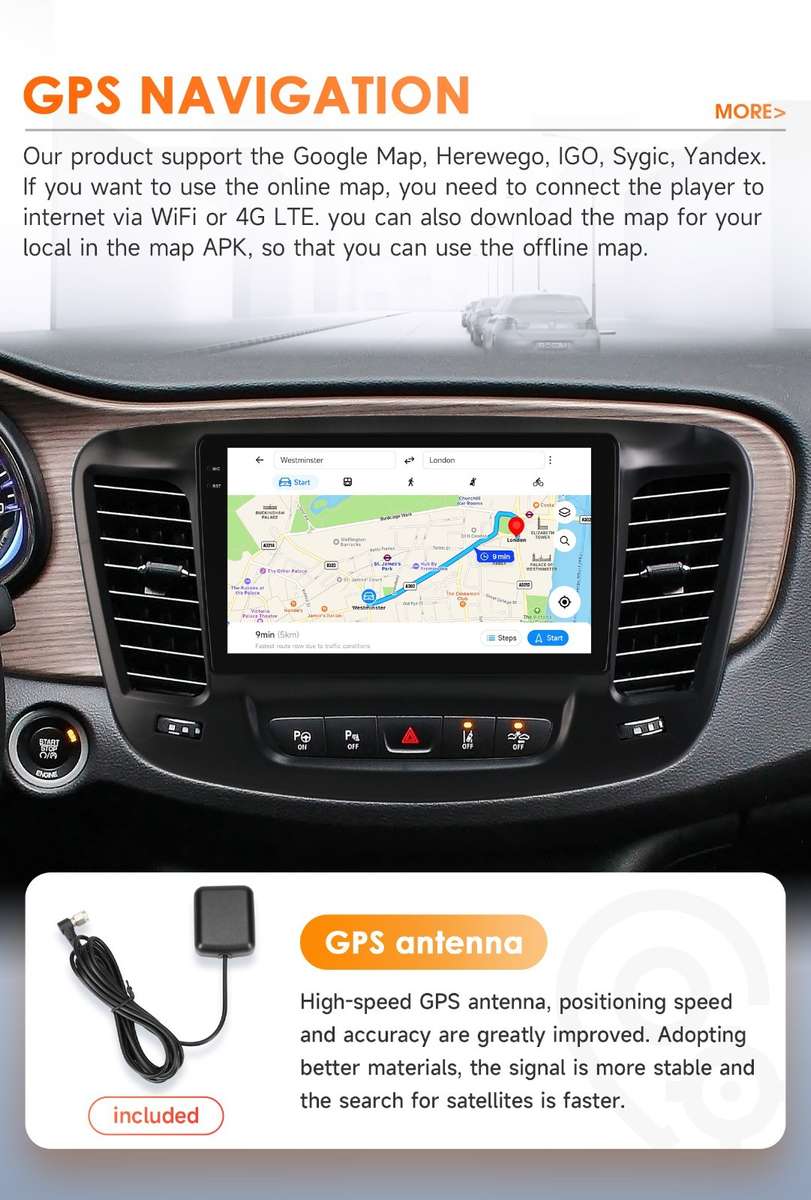 8Core Android14 For Chrysler 200 200C 200S 15-19 Carplay Stereo Radio GPS 4+32GB