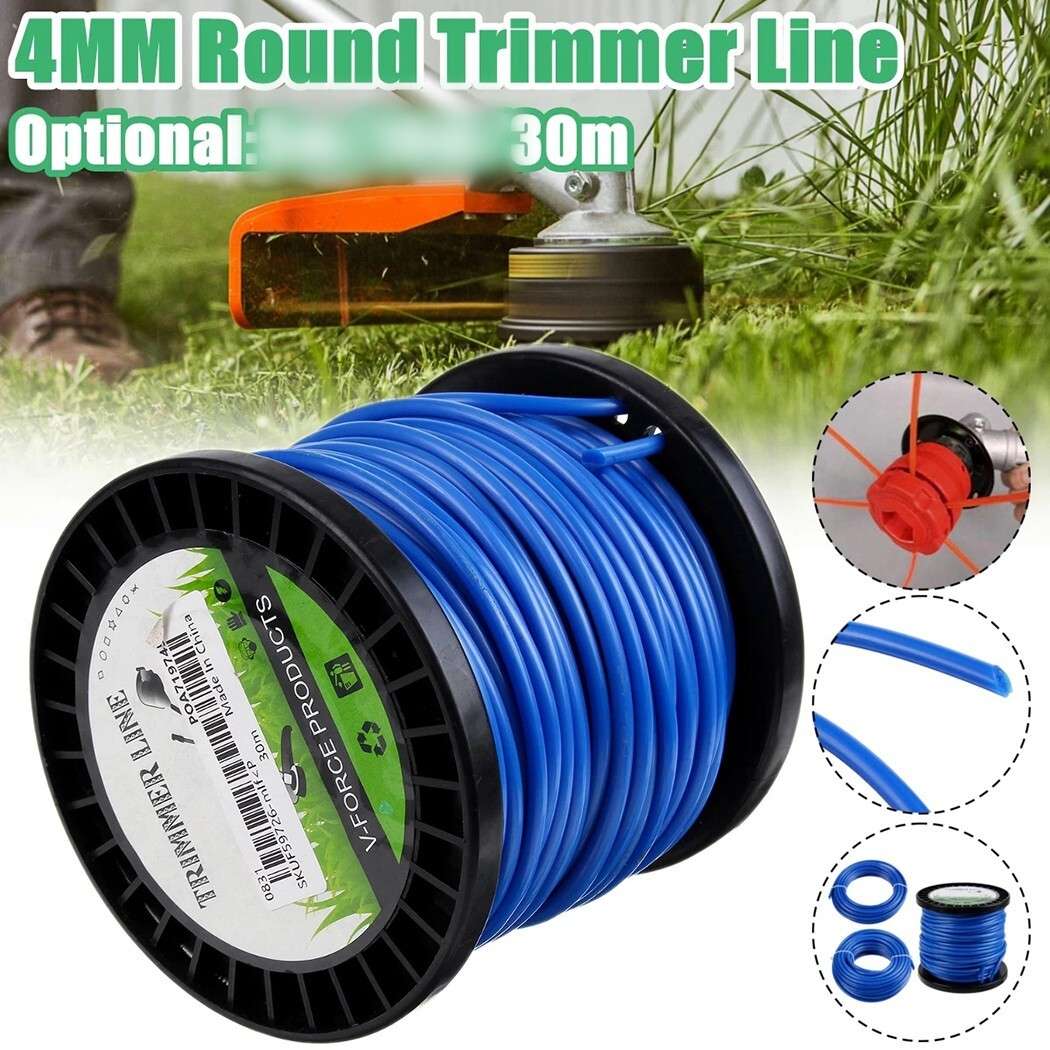 4mm X 30m Heavy Duty Nylon Round Strimmer Trimmer Line Brushcutter Cord-Wire