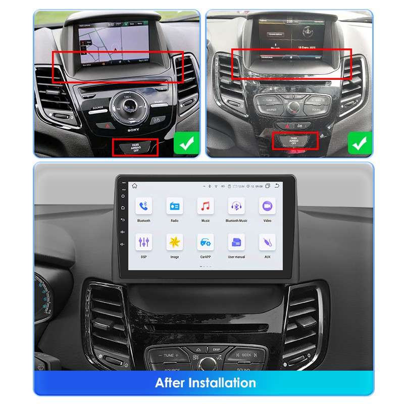 9" Android 13 Car Stereo DSP Head Unit 6+64GB For Ford Fiesta 2009-2016 Wifi SWC